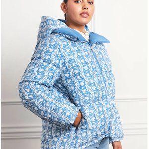 The Reversible Edie Puffer Jacket Size M NWT Blue